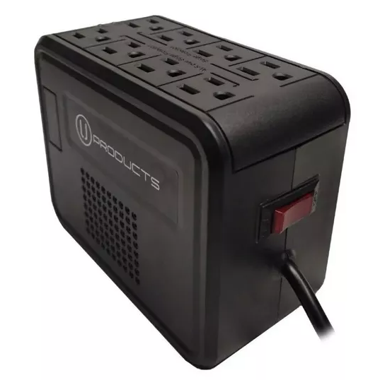 PROTECTOR DE VOLTAJE UP 8 TOMAS 1200VA U-PTC1200 110V AC 50|60Z INTERRUPTOR MANUAL