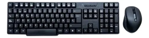 KIT TECLADO Y MOUSE JEMIP MAGNUN INALAMBRICO 1600DPI 3 BOTONES USB ESPAÑOL NEGRO