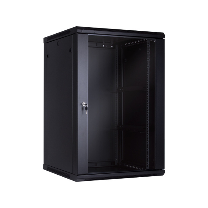 RACK CERRADO GABINETE QNET 18 UNIDADES ABATIBLE MEDIDAS 60CM DE PROFUNDIDAD QNETWCDS18