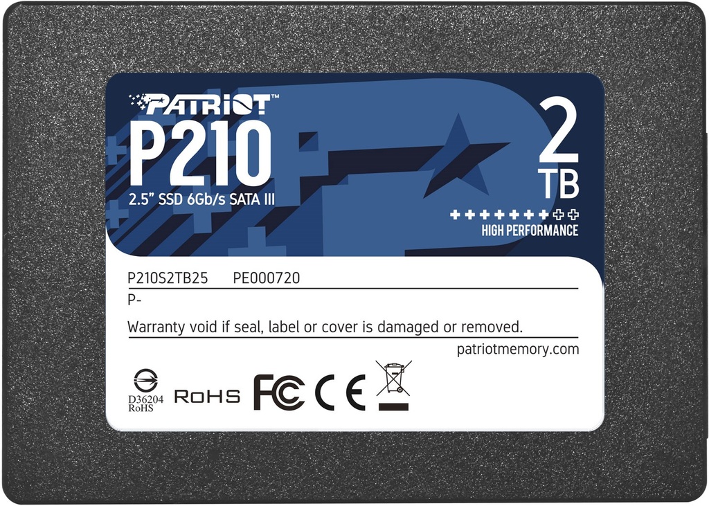 DISCO DURO SOLIDO PATRIOT 2TB SSD 2.5" 3D NAND SATA 3 P210S2TB25