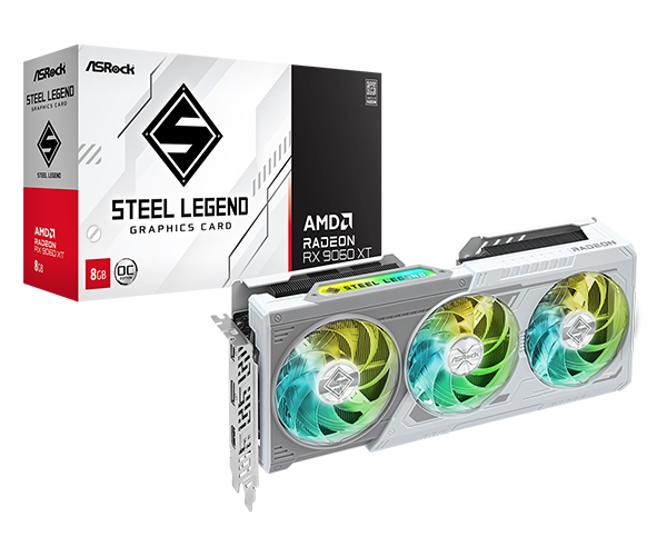 TARJETA DE VIDEO ASROCK AMD RADEON RX 9060XT SL 8GB OC GDDR6 128BIT 2780MHZ 550W HDMI DISPLAY PORT BLANCO