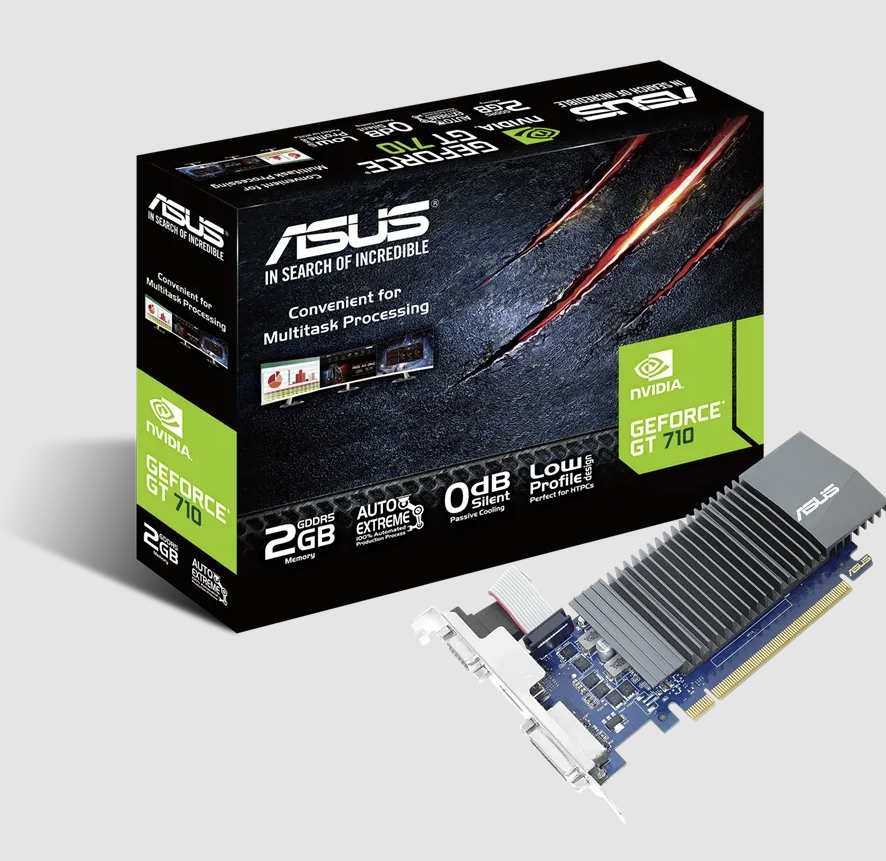 TARJETA DE VIDEO ASUS GEFORCE GT710 | 2GB DDDR5 | 64BIT | VGA DVI-D HDMI