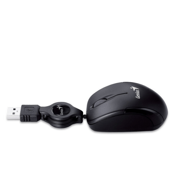 MOUSE GENIUS MICRO TRAVELER V2 | 1200DPI | 3 BOTONES | USB RETRACTIL | NEGRO