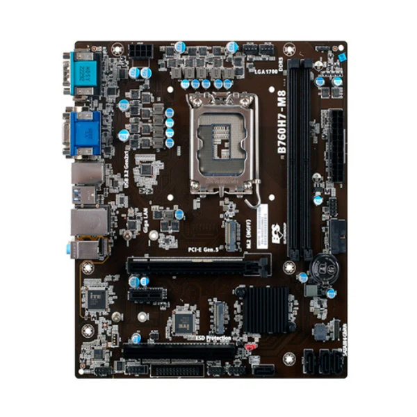 TARJETA MADRE ECS B760H7-M LGA1700 | 2XDDR5-6400| 3X SATA | 2X M.2 | 3X PCIE | 6X USB | 3X RGB | HDMI - VGA GEN 14 | 13 | 12