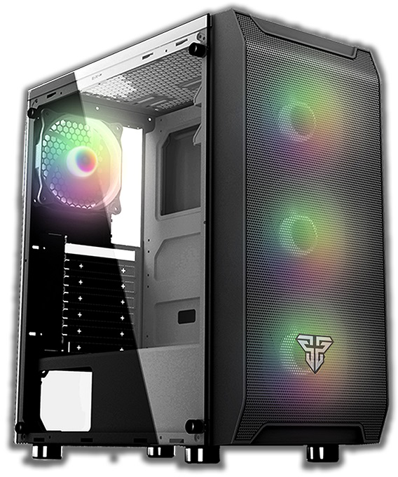 CASE GAMING FANTECH AERO CG80 ATX NEGRO + 4 FANCOOLER RGB