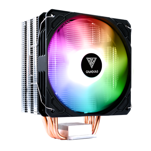 [201693] CPU FANCOOLER GAMDIAS BOREAS E-410 | TORRE | 4 TUBOS | DOBLE FAN | TDP 200W | ARGB | FULL INTEL | AM4 | AM5 | RGB | NEGRO