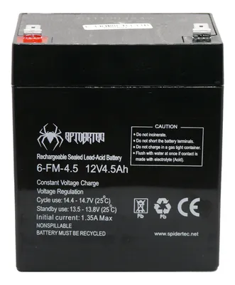 [204118] BATERIA SPIDERTEC SELLADA 12V 4.5A 6-FM-4.5 PARA UPS | CERCO | ALARMAS | ETC