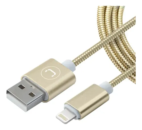 [202363] CABLE UNNO TECNO LIGHTING MACHO - USB MACHO ACERO INOXIDABLE DORADO CB4063GD