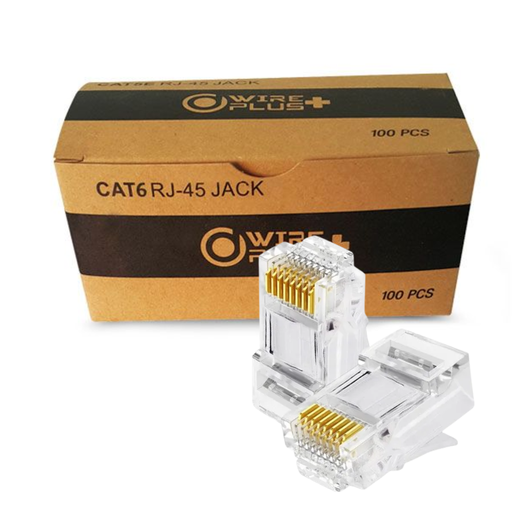 [202002] CAJA DE CONECTORES RJ45 CAT6 100 UNIDADES WIREPLUS