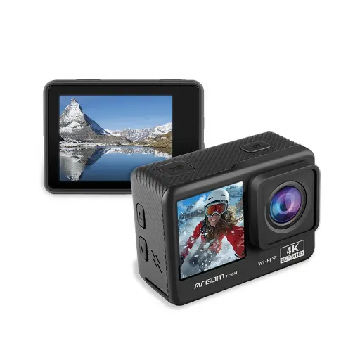 [204234] CAMARA ARGOM EPIC 88 DUAL SCREEN | 4K | 60FPS | VIDEO PANTALLA 1.3" 128GB TIPO GOPRO ARG-AC-9188BK
