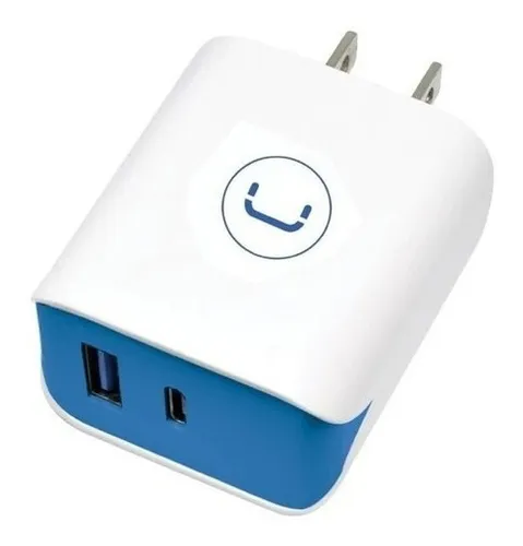 [202334] CARGADOR PARED UNNO TEKNO 2 PUERTOS USB - TIPO C 3.4AMP PW5056WT