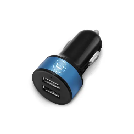 [202327] CARGADOR UNNO TEKNO 2 PUERTOS USB - PARA CARRO 2.1A 12V INDICADOR LED PW5002BK