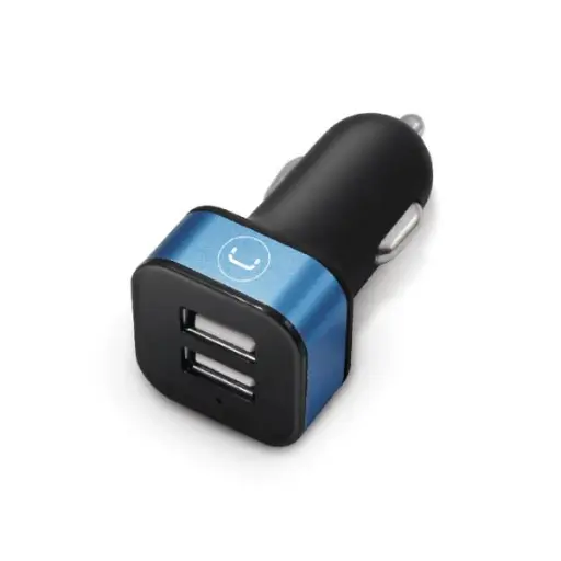 [202328] CARGADOR UNNO TEKNO 2 PUERTOS USB - PARA CARRO 3.4A 12V INDICADOR LED PW5021BK