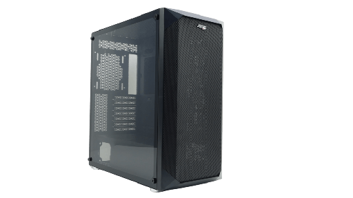 [203740] CASE JEMIP GAMING VISION JPC360 NEGRO MTOWER | 2 X USB + USB 3.0 | HD AUDIO | FRONTAL | MALLA LATERAL | VIDRIO