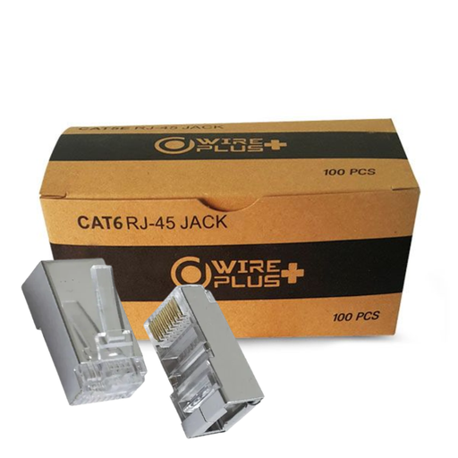 [203019] CONECTOR RJ45 WIREPLUS CAT 6 BLINDADO CAJA 100 UNIDADES WP-RJ45CAT6-B