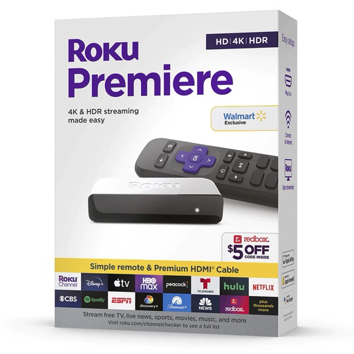 [202967] DISPOSITIVO DE STREAMING ROKU PREMIERE TVBOX 4K 3920RW-SW