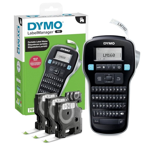 [204375] ETIQUETADORA DYMO LABEL MANAGER 160 TECLADO QWERTY GRAN PANTALLA INCLUYE 3 CASE DE CINTA TECLAS RAPIDAS