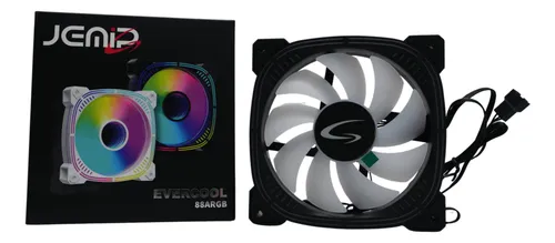 [203746] FANCOOLER VENTILADOR JEMIP EVERCOOL 88ARGB NEGRO 12CM JP12-88ARGB-B