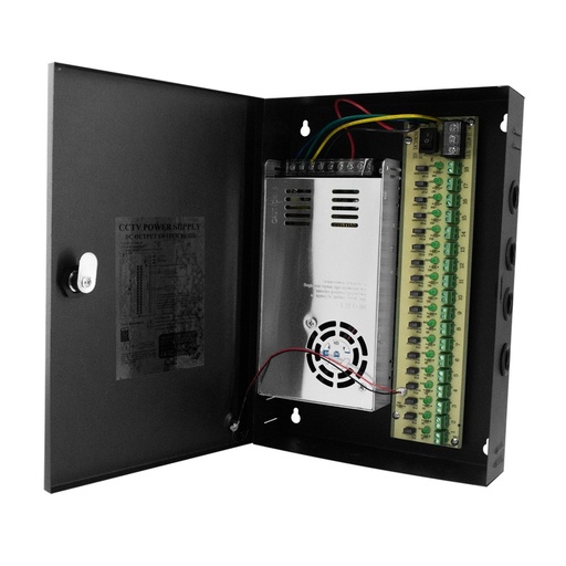 [203193] FUENTE DE PODER CENTRALIZADA 12V 30 AMPER 18 CANALES CERTIFICADA NEGRA STC-FC30A18CHC