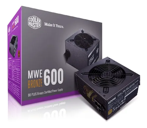 [202140] FUENTE DE PODER CERTIFICADA COOLER MASTER 600W MWE BRONZE V2 80 PLUS ATX