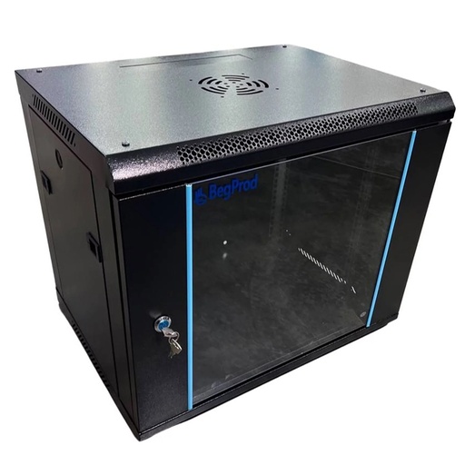 [202226] GABINETE RACK BEGPROD RACK9U 9RU 600X500X450MM PUERTA DE VIDRIO