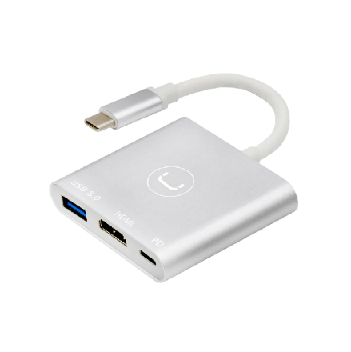 [202344] HUB MINI UNNO TEKNO 3 PUERTOS HDMI 4K + USB 3.0 + PD 60W - 3 AMP HB1101SV
