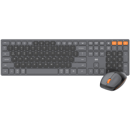 [204028] KIT TECLADO Y MOUSE FANTECH WK895 INALAMBRICO GRIS INGLES