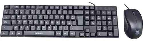 [204116] KIT TECLADO Y MOUSE USB SPIDERTEC OPTICO ESPAÑOL NEGRO LD801