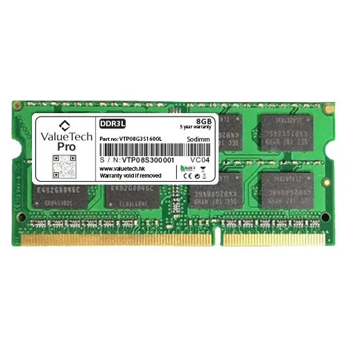 [203316] MEMORIA RAM 8GB DDR3 VALUETECH PRO 1600MHZ SODIMM