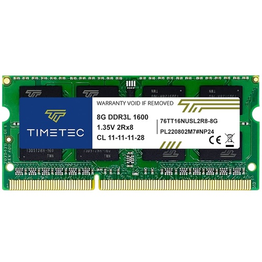 [203206] MEMORIA RAM DDR3L 1.35V 8GB 1600MHZ DUAL PACK TIMETEC