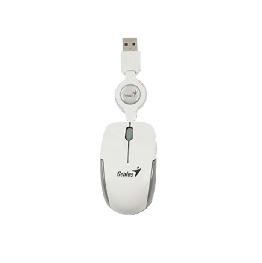[200862] MOUSE GENIUS MICRO TRAVELER V2 | 1200DPI | 3 BOTONES | USB RETRACTIL | BLANCO