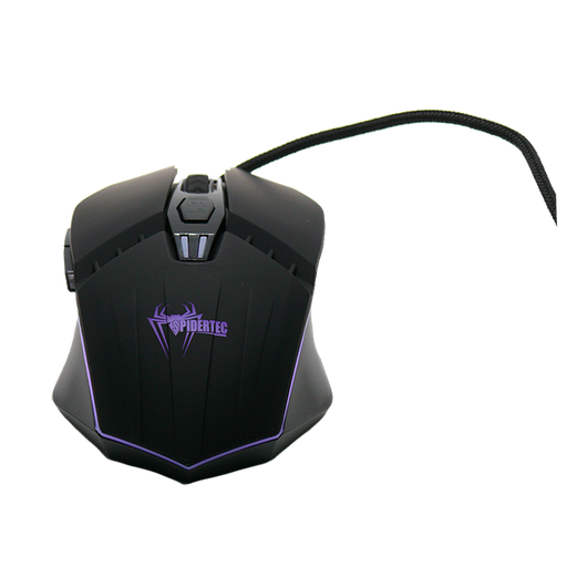 [203201] MOUSE SPIDERTEC OPTICO 3 BOTONES 1600DPI USB NEGRO RGB GM-09
