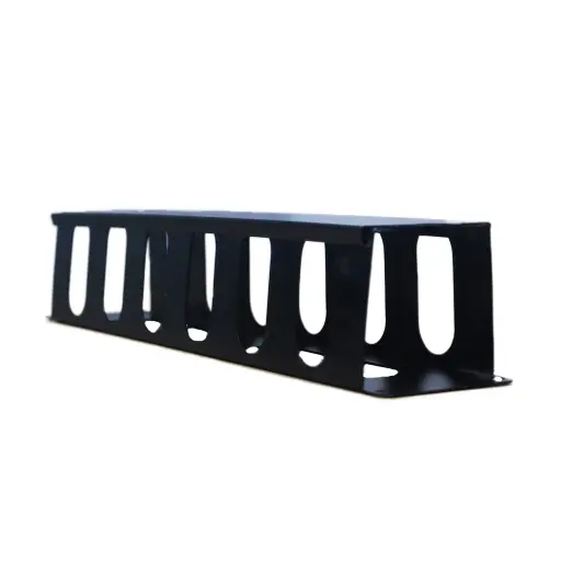 [204172] ORGANIZADOR HORIZONTAL 2U 19" METALICO COLOR NEGRO METALNET 01PT180