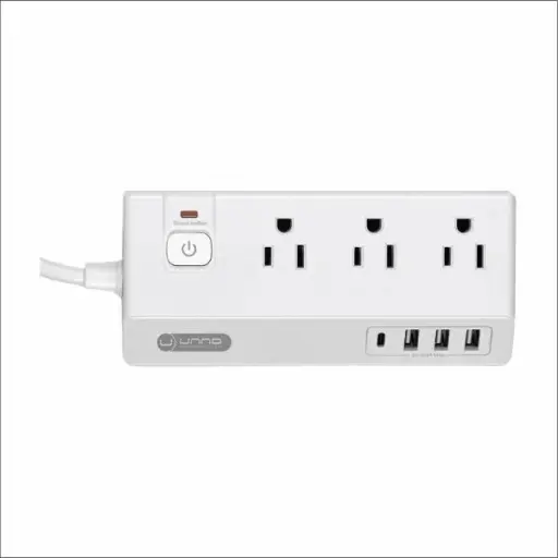 [202336] REGLETA UNNO TEKNO 6 TOMAS 120V P5-15R (3) + USB A (3) + USB C (1) PW5083WT