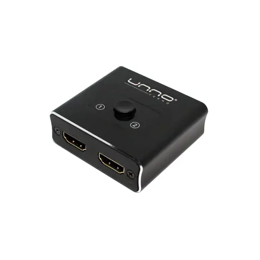 [201384] SPLITER SWITCH UNNO TEKNO HDMI 4K 2 PTOS 2 ENTRADAS 1 SALIDAS VIDEO 4K HB1201BK