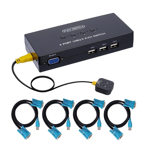[201073] SWICH KVM USB 1 X 4 SIN CABLE USB VGA