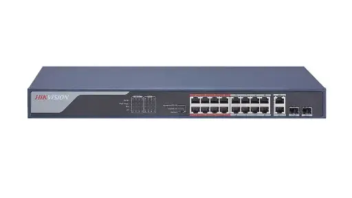 [202922] SWITCH POE HIKVISION 230W 16 PUERTOS + 2 COMBO DS-3E0318P-E | POE 30W