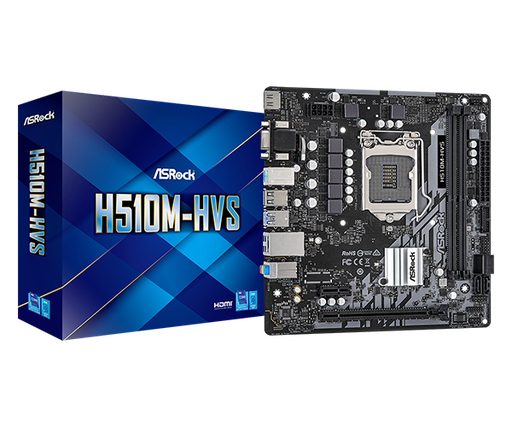 [201289] TARJETA MADRE ASROCK H510M HVS PROC INTEL CORE 10G 11G SOCK 1200 DDR4 3200