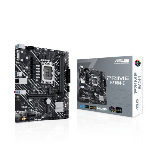 [203933] TARJETA MADRE ASUS PRIME H610M-E-D4 DDR4 LGA 1700 2X M.2 | PCIEXPRESS 4.0 HDMI 14TH|13TH|12TH
