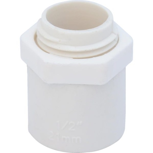 [204473] CONECTOR PARA TUBERIA PVC 1/2" LESSO BLANCO