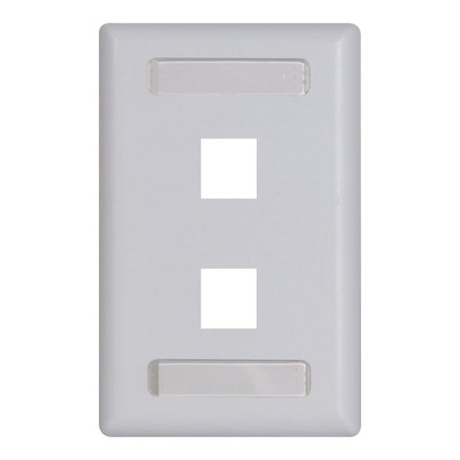 [204482] FACE PLATE DOBLE 2 TOMAS BLANCO QNET CON ETIQUETA E ICONOS QNETFP02