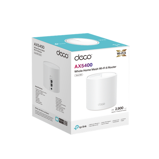 [204461] ROUTER TPLINK DECO X60 AX5400 WHOLE HOME MESH WIFI SYSTEM DUAL BAND WIFI 6 1 PACK DECO-X60-1P