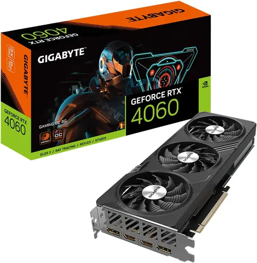[204488] TARJETA DE VIDEO GIGABYTE GEFORCE RTX4060 OC GAMING 8GB GDDR6 128BIT 2550MHZ RGB 450W 2 HDMI 2 DISPLAY PORT