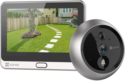 [204500] KIT DE VIDEOPORTERO TIMBRE INTELIGENTE CON MIRILLA EZVIZ CS-DP2C-A0-6E2WPFBS IP2MP BATERIA RECARGABLE AUDIO 2 VIAS H265 HASTA 256GB MICROSD