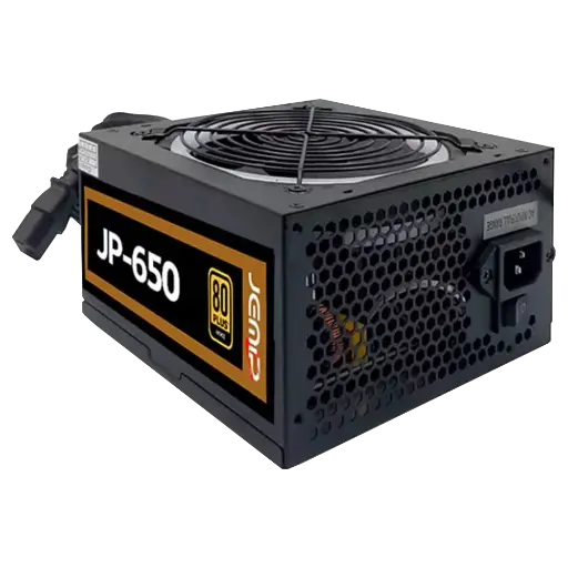 [204526] FUENTE DE PODER JEMIP 650W GAMING FULL JP-650| 80+ BRONZE| ATX APFC| 12V| 100-240V| NEGRO