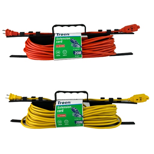 [H12998] EXTENSION ELECTRICA TROEN 20MTS CALIBRE 16AWG MAXIMO 10 AMPER NARANJA | AMARILLO A136-R2723-20