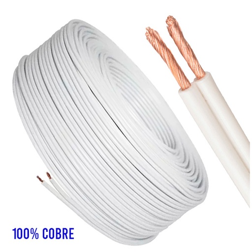 [H13090] CABLE ELECTRICO TROEN SPT DUPLEX CALIBRE 18 AWG BLANCO 100% COBRE SPT-18AWG X METROS