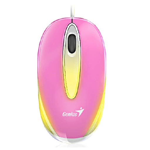 [204822] MOUSE GENIUS DX-MINI | 1000DPI | 3 BOTONES | AMBIDIESTRO | RGB LED | USB ROSA