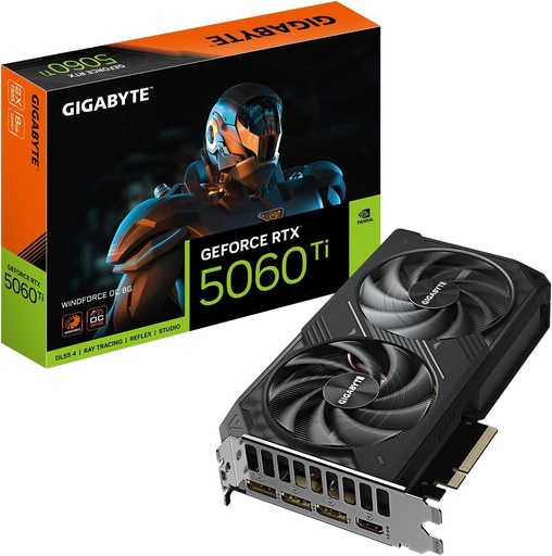 [204824] TARJETA DE VIDEO GIGABYTE GEFORCE RTX 5060TI WINDFORCE 8GB | GDDR7 | 128 BIT | 2572MHZ | 650W | HDMI - DP