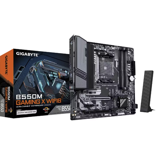 [204833] TARJETA MADRE GIGABYTE B550M GAMING X WIFI 6 | ATX | SOCKET AM4 | 4X DDR4-3200 | 4X SATA | 2X M.2 | 4XPCIE | 11X USB | HDMI DISPLAY PORT